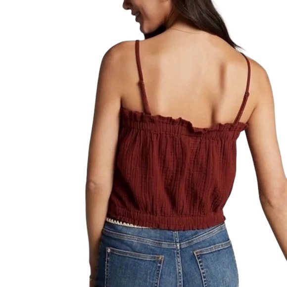Anthropologie April Convertible Gauzy Tank Top Soft Orange/Rust Size Medium NWT - Picture 2 of 6